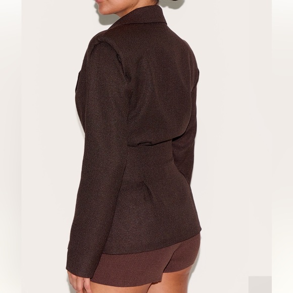 PrettyLittleThing Dark Brown Blazer - Picture 3 of 4